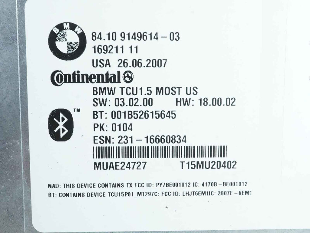  2006 -2007 BMW M6 E63 E64 TELEMATICS BULETOOTH CONTROL COMMUNICATION MODULE OEM, in stock