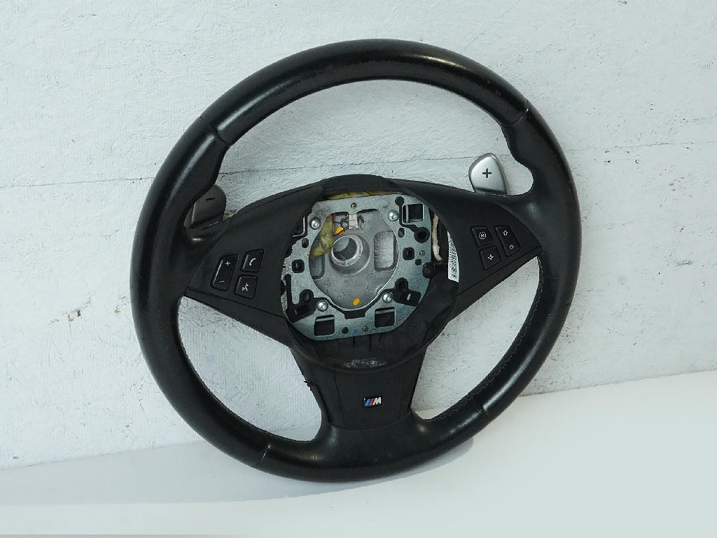  2007 BMW M6 E64 E63 STEERING WHEEL LEATHER PADDLE SHIFTER WO HEATER W SWITCH OEM, cheap