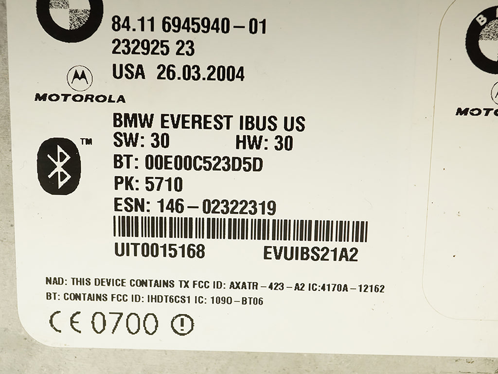  2004 BMW 3 SERIES E46 TELEMATIC BLUETOOTH COMMUNICATION CONTROL MODULE UNIT OEM, in stock