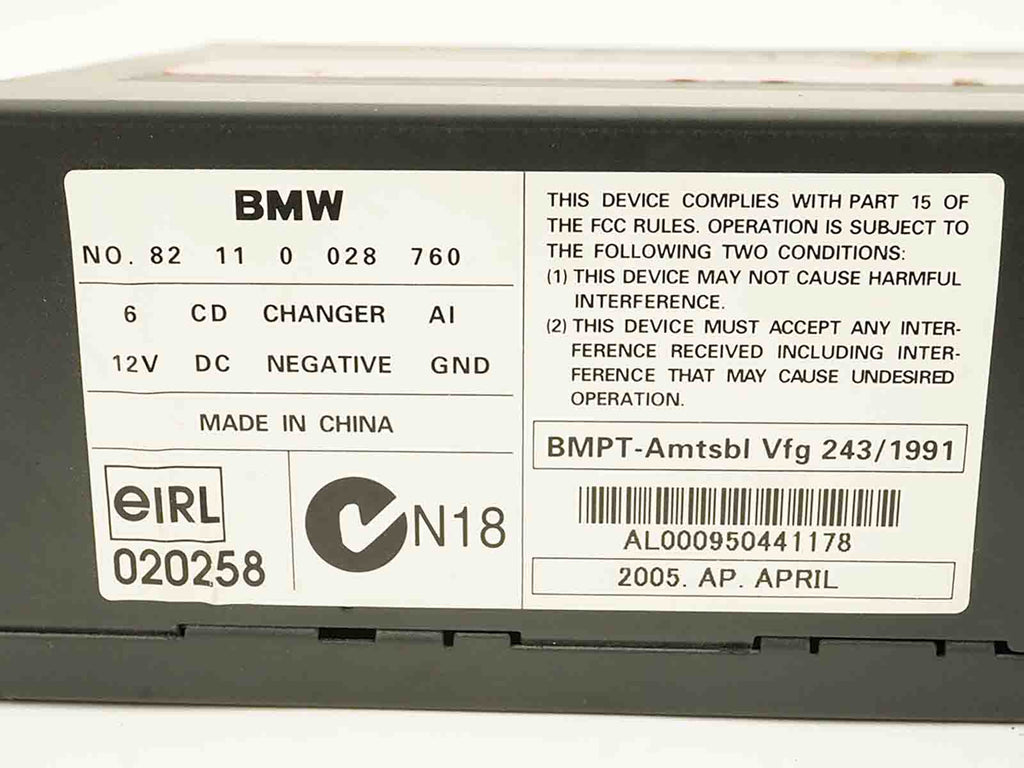  2001 - 2006 BMW 3 SERIES E46 CD 6 DISC CHANGER REMOTE RECEIVER 8211028760 OEM, price